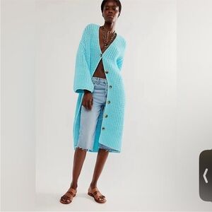 Free People Sky Blue Knit Sweater